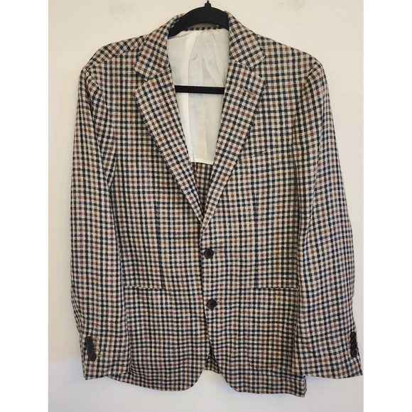 Suitsupply "Havana HL" Check Plaid Blazer Silk/Linen/Wool US 36S Sport Coat - Picture 1 of 12
